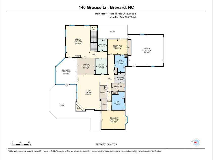 140 Grouse Lane, Brevard, NC 28712.  MLS# CAR4247266, YatesRealty ID 6128. Main level floor plan