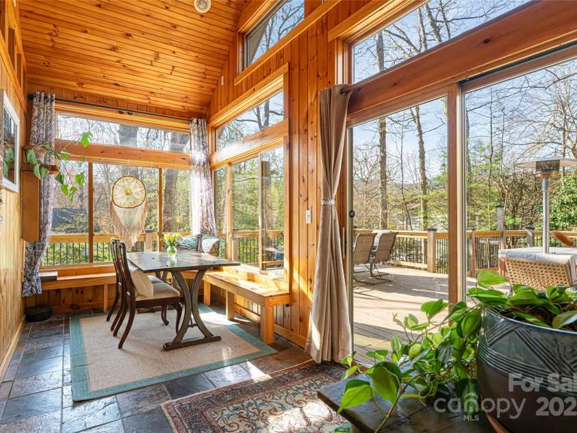 20 Meeks Road, Black Mountain, NC 28711.  MLS# CAR4232565, YatesRealty ID 6129. Sunroom/dining area