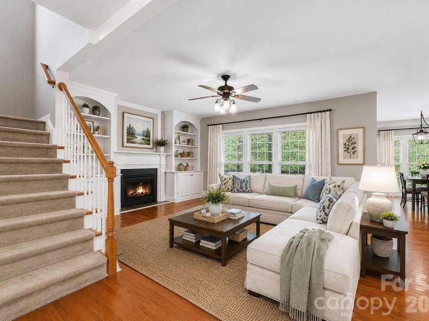 2055 Solway Lane, Charlotte, NC 28269.  MLS# CAR4307419, YatesRealty ID 6138. Virtually Staged Living Room