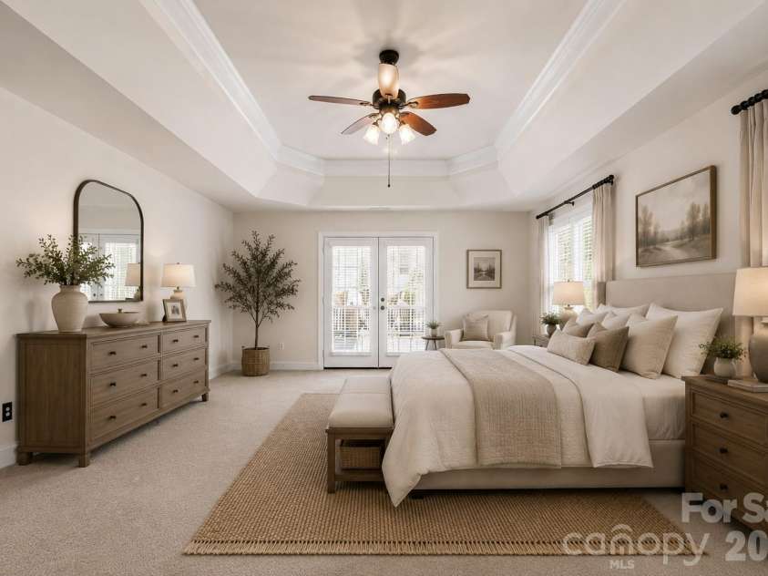 2055 Solway Lane, Charlotte, NC 28269.  MLS# CAR4307419, YatesRealty ID 6138. Virtually Staged Primary Bedroom
