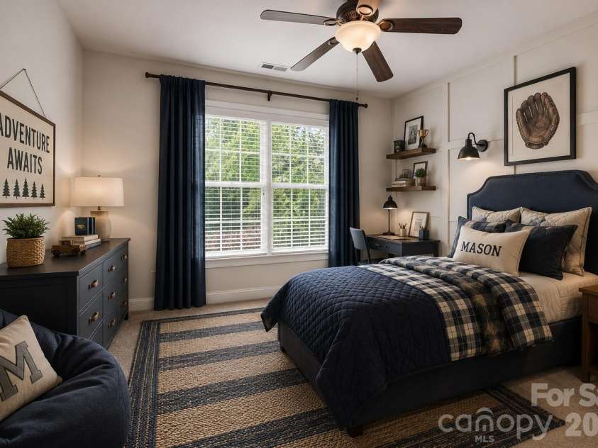 2055 Solway Lane, Charlotte, NC 28269.  MLS# CAR4307419, YatesRealty ID 6138. Virtually staged upstairs bedroom 1