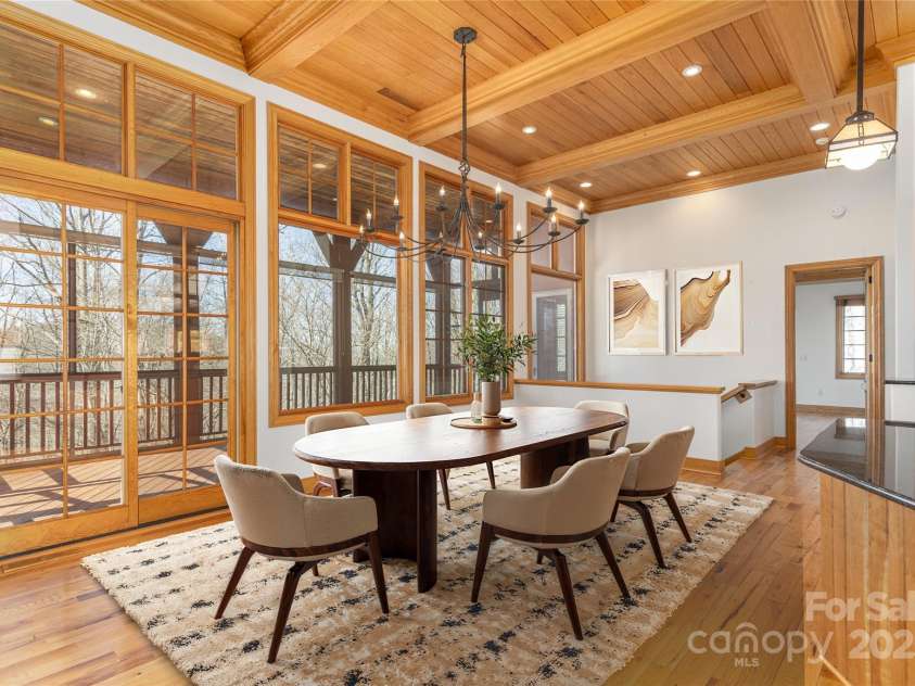 98 Flat Creek Road, Fairview, NC 28730.  MLS# CAR4185540, YatesRealty ID 615. Virtually Furnished Dining Room