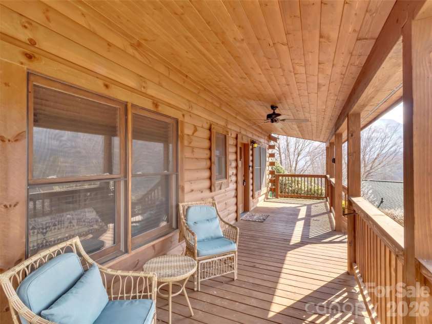 24 Hawthorn Road, Maggie Valley, NC 28751.  MLS# CAR4342542, YatesRealty ID 6190. Front deck