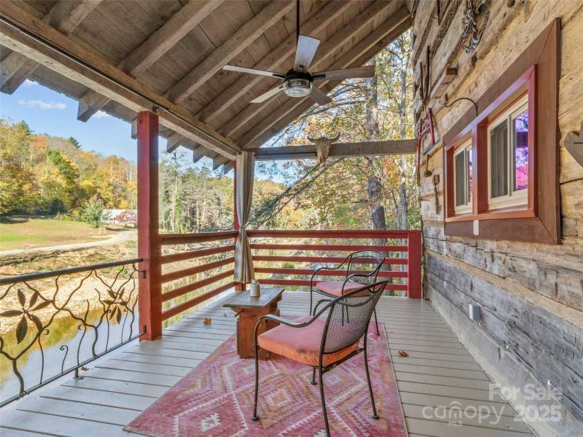 996 Halls Chapel Road, Burnsville, NC 28714.  MLS# CAR4314014, YatesRealty ID 620. Riverview from porch