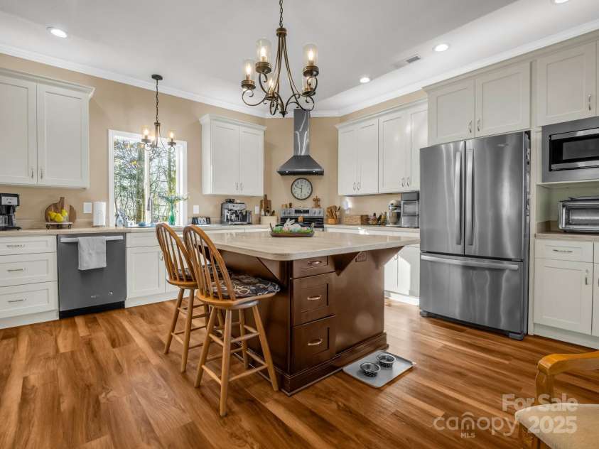261 Boland Drive, Lake Lure, NC 28746.  MLS# CAR4232429, YatesRealty ID 6212. Kitchen view from Dining and Living Room