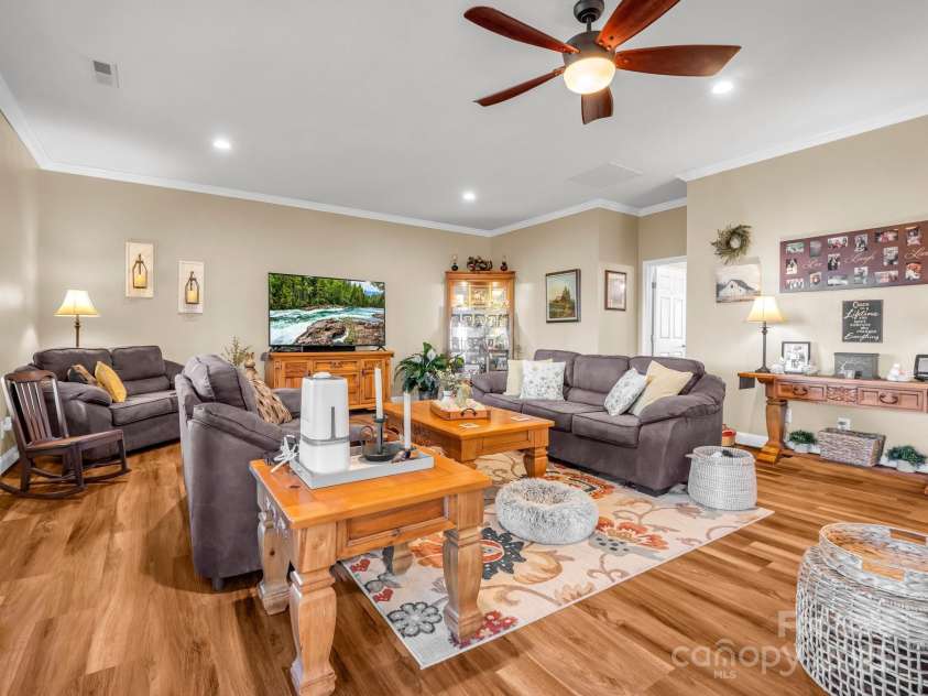 261 Boland Drive, Lake Lure, NC 28746.  MLS# CAR4232429, YatesRealty ID 6212. Living Room