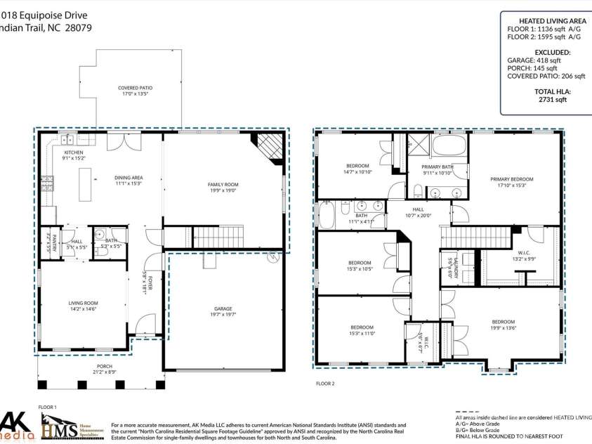1018 Equipoise Drive, Indian Trail, NC 28079.  MLS# CAR4308044, YatesRealty ID 6213. 