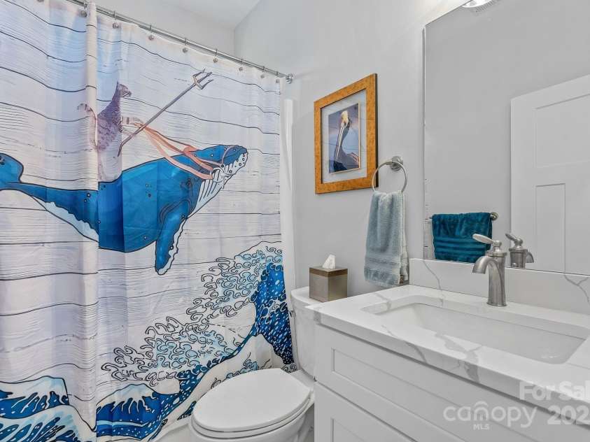 182 Country Drive, Mars Hill, NC 28754.  MLS# CAR4161699, YatesRealty ID 6228. Hall bathroom