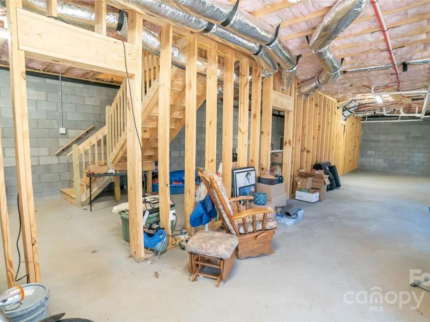 2257 Messer Road, Valdese, NC 28690.  MLS# CAR4209555, YatesRealty ID 6252. Basement w framing