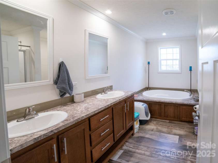 2257 Messer Road, Valdese, NC 28690.  MLS# CAR4209555, YatesRealty ID 6252. Double sink in primary bathroom