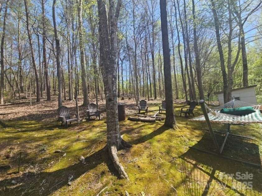 1597 Cleghorn Mill Road, Rutherfordton, NC 28139.  MLS# CAR4213254, YatesRealty ID 627. Wood backyard with firepit.