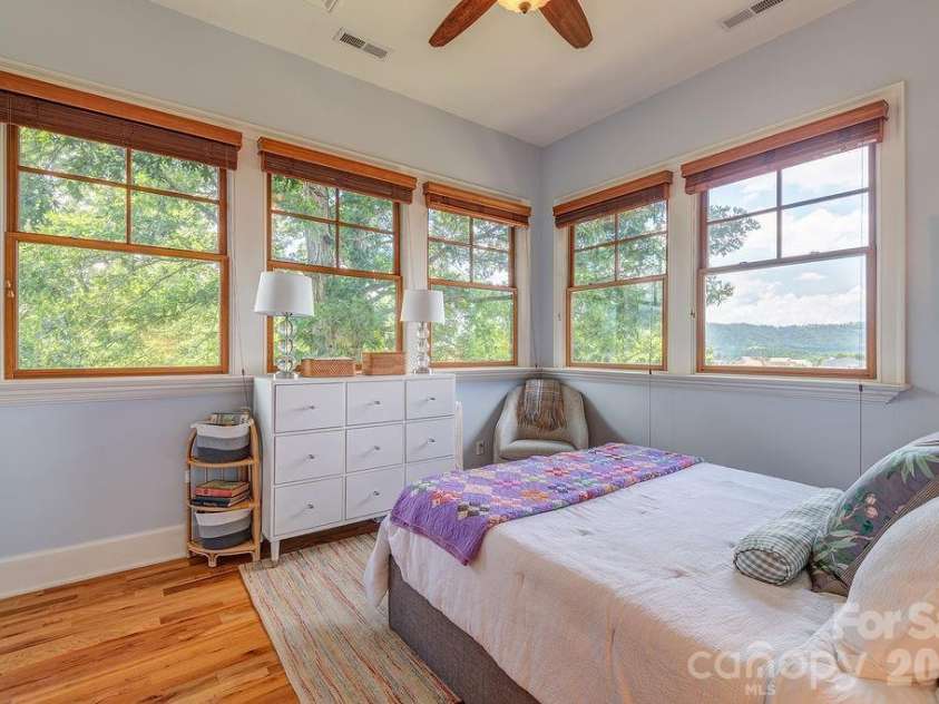 3 Gale Kelly Court, Weaverville, NC 28787.  MLS# CAR4361031, YatesRealty ID 6275. Upstairs bedroom with mountain views