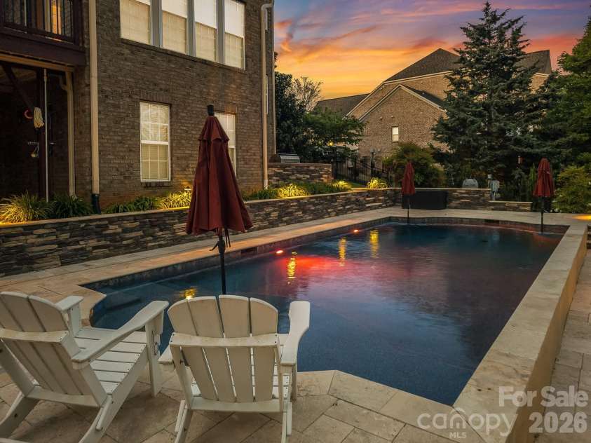 9433 Stonebridge Way, Mint Hill, NC 28227.  MLS# CAR4352110, YatesRealty ID 6333. Twilight - Rear Yard/Pool