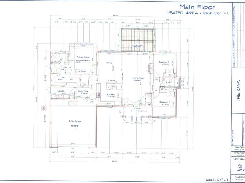 Lot 9 Tomahawk Trail, Hendersonville, NC 28739.  MLS# CAR4242172, YatesRealty ID 6345. Floor Plan -The Oak