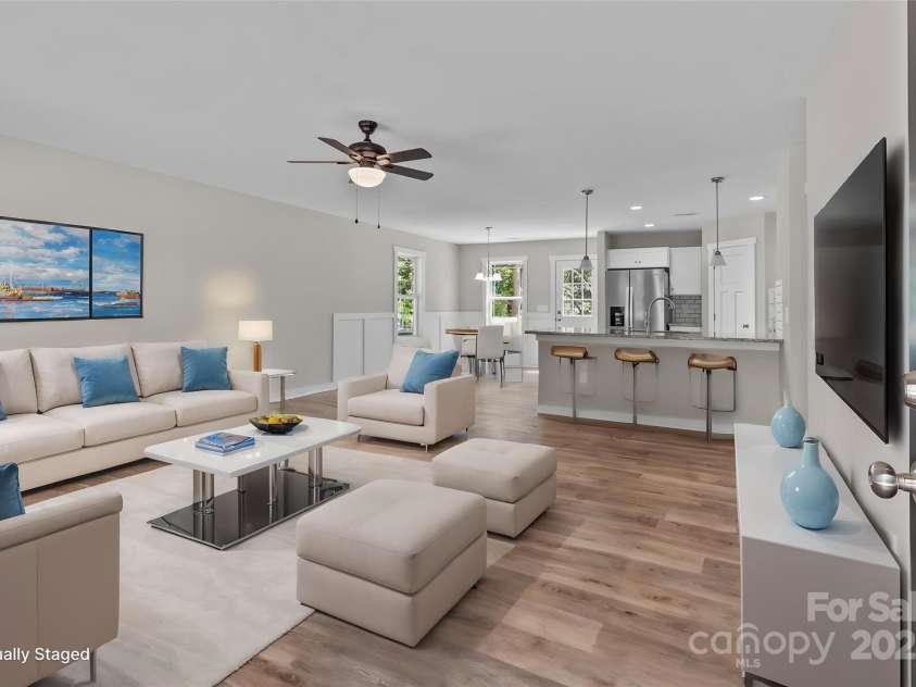 112 Cleveland Avenue, Albemarle, NC 28001.  MLS# CAR4248120, YatesRealty ID 6363. Virtually Staged - Living Room