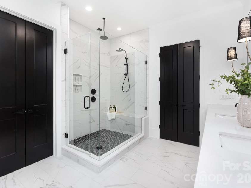 18304 Rosapenny Road, Charlotte, NC 28278.  MLS# CAR4329867, YatesRealty ID 6443. Primary bathroom with luxury shower