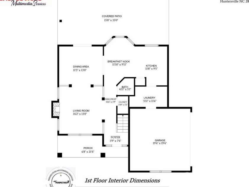13206 Meadowmere Road, Huntersville, NC 28078.  MLS# CAR4245792, YatesRealty ID 6454. 1st floor floor plan