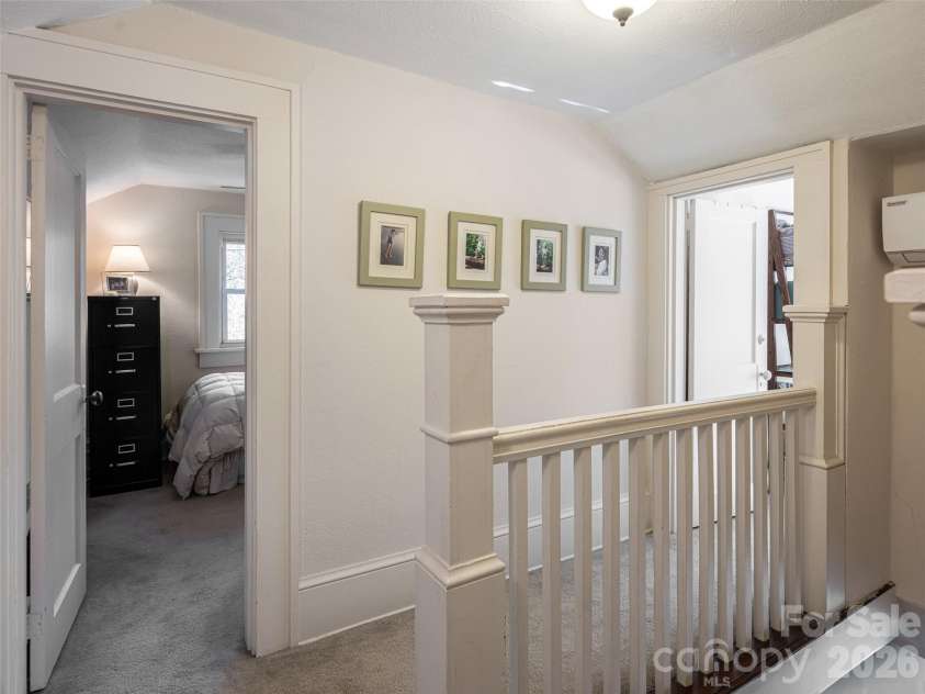 352 Justice Ridge Road, Candler, NC 28715.  MLS# CAR4357207, YatesRealty ID 6458. Upstairs landing with mini-split