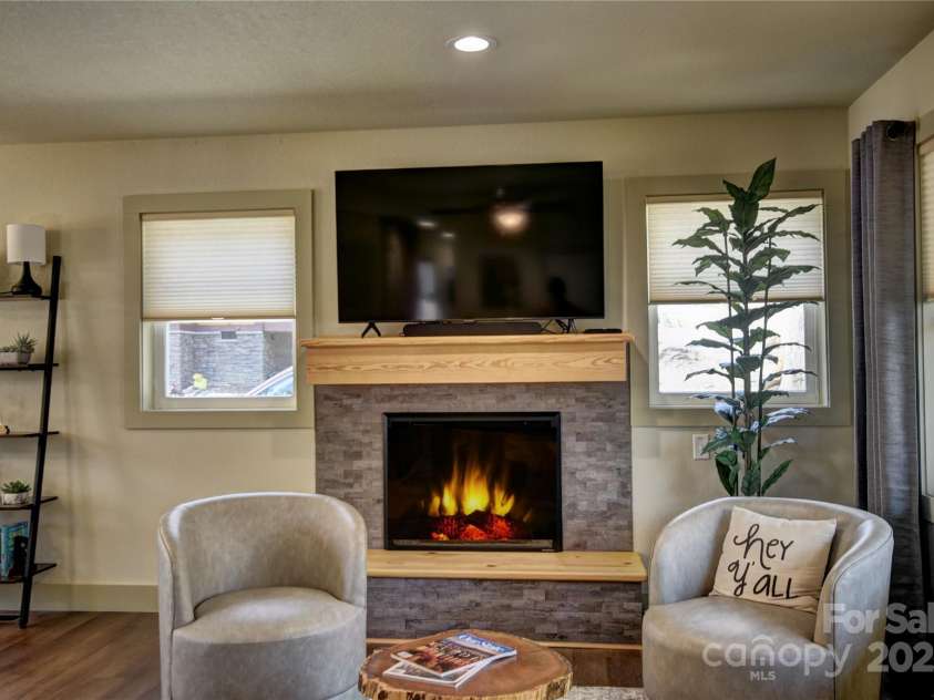 515 Twinbrook Lane, Maggie Valley, NC 28751.  MLS# CAR4245630, YatesRealty ID 6466. Propane gas log fireplace (simulated flames)