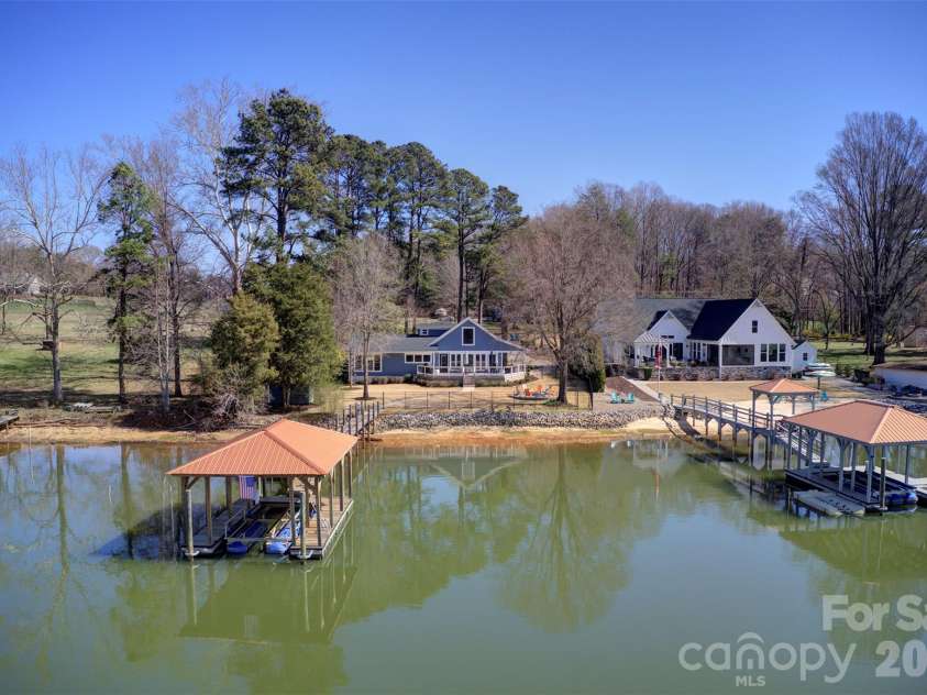 6852 Locke Drive, Sherrills Ford, NC 28673.  MLS# CAR4354705, YatesRealty ID 6484. Aerial from Lake