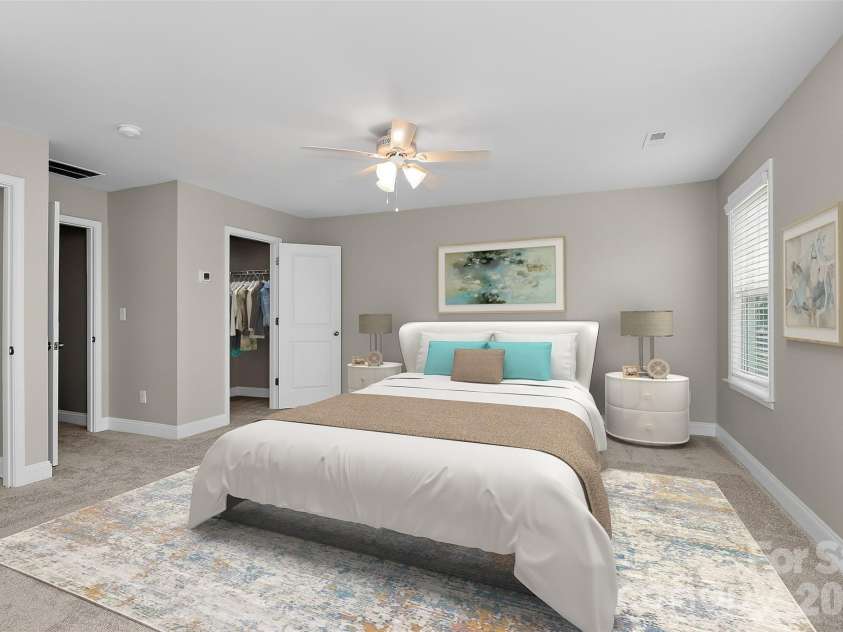238 Johnston Drive, Pineville, NC 28134.  MLS# CAR4320235, YatesRealty ID 6501. Virtually Staged Primary Bedroom