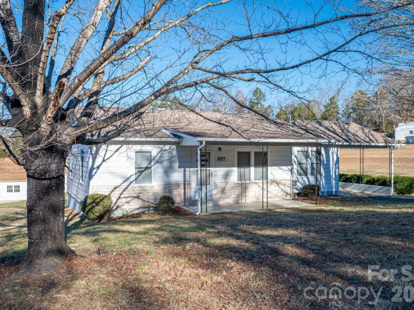 897 Calloway Road, Lincolnton, NC 28092.  MLS# CAR4329478, YatesRealty ID 6504. Front Yard w/workshop view