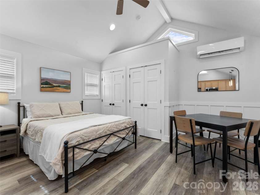 175 Duckworth Avenue, Brevard, NC 28712.  MLS# CAR4361938, YatesRealty ID 6539. Unit A - Dining Area, Closets, and Sleeping Area