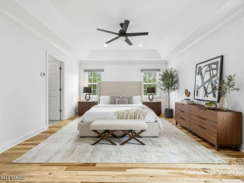 38 Sweetwater Oaks Drive, Fletcher, NC 28732.  MLS# CAR4331629, YatesRealty ID 654. Virtually staged primary bedroom