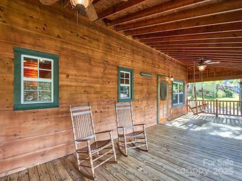 233 Rocky Top Road, Maggie Valley, NC 28751.  MLS# CAR4247300, YatesRealty ID 6543. Front porch & main entry