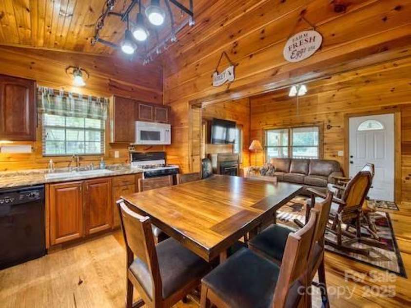 233 Rocky Top Road, Maggie Valley, NC 28751.  MLS# CAR4247300, YatesRealty ID 6543. Kitchen & dining area