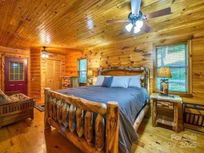 233 Rocky Top Road, Maggie Valley, NC 28751.  MLS# CAR4247300, YatesRealty ID 6543. Primary bedroom