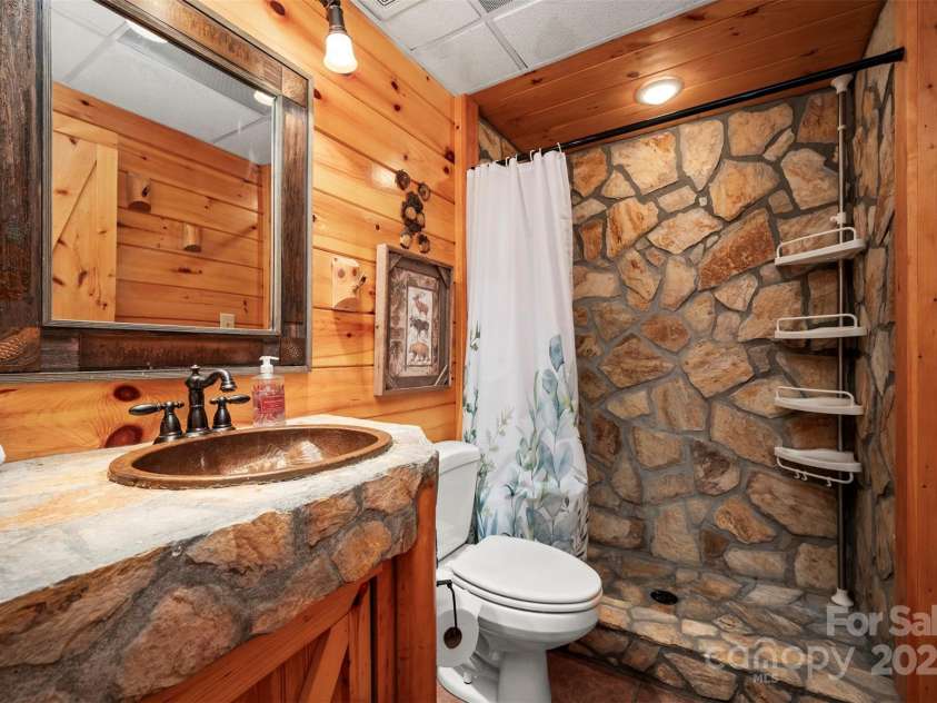 145 Flynn Court, Lake Lure, NC 28746.  MLS# CAR4247802, YatesRealty ID 6548. Basement Full Bathroom