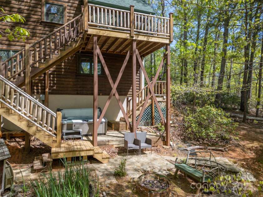 145 Flynn Court, Lake Lure, NC 28746.  MLS# CAR4247802, YatesRealty ID 6548. Hot Tub and Fire Pit