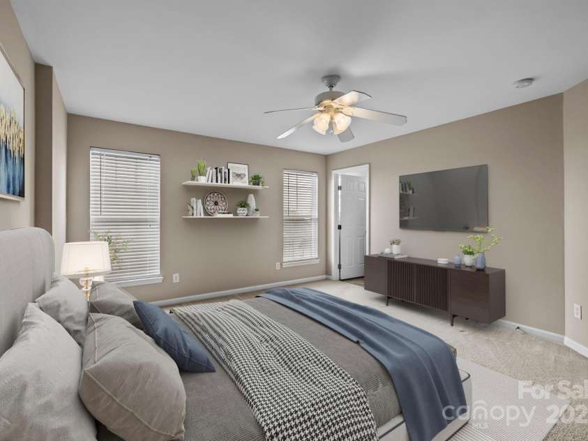 15662 King Louis Court, Charlotte, NC 28277.  MLS# CAR4227931, YatesRealty ID 6553. Primary bedroom - virtually staged