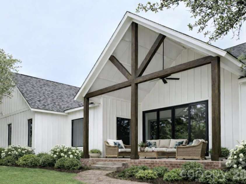 9729-B Flowes Store Road, Midland, NC 28107.  MLS# CAR4345762, YatesRealty ID 6658. Back covered porch. Photo is representative of a similar/previous build.