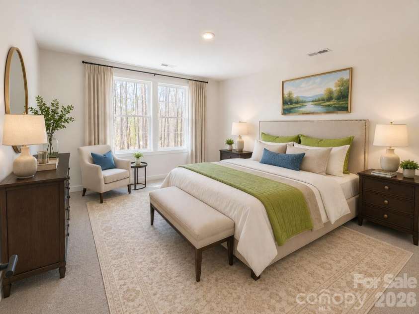 6774 Kingfisher Court, Denver, NC 28037.  MLS# CAR4327366, YatesRealty ID 6662. Virtually Staged Primary Bedroom