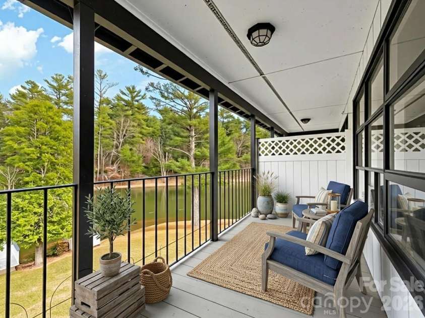 130 Old Mill Road, Flat Rock, NC 28731.  MLS# CAR4335418, YatesRealty ID 6706. Virtually Staged Porch