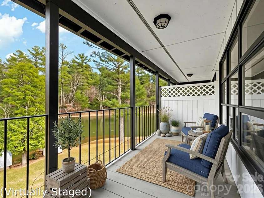 130 Old Mill Road, Flat Rock, NC 28731.  MLS# CAR4335418, YatesRealty ID 6706. Virtually Staged Porch