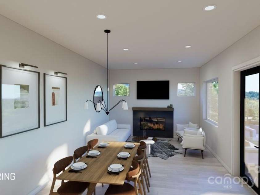 611 Storybook Villas Trail, Asheville, NC 28804.  MLS# CAR4205997, YatesRealty ID 672. Open concept living, dining, and kitchen