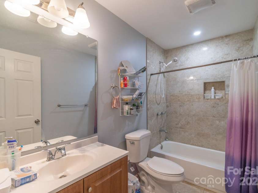 1216 Center Street, Wadesboro, NC 28170.  MLS# CAR4235505, YatesRealty ID 6751. Guest bathroom- check out that tile!