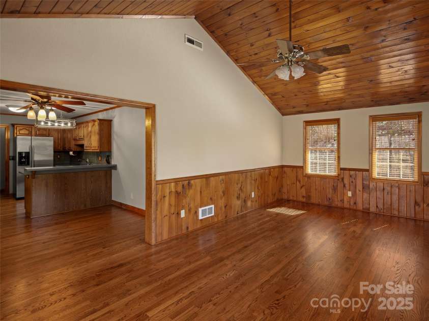 609 Fork Road, Black Mountain, NC 28711.  MLS# CAR4232280, YatesRealty ID 6793. Dining Room w vaulted ceilings.