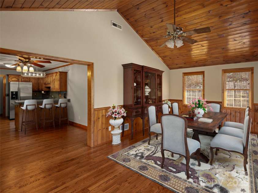 609 Fork Road, Black Mountain, NC 28711.  MLS# CAR4232280, YatesRealty ID 6793. Staged photo of Dining room