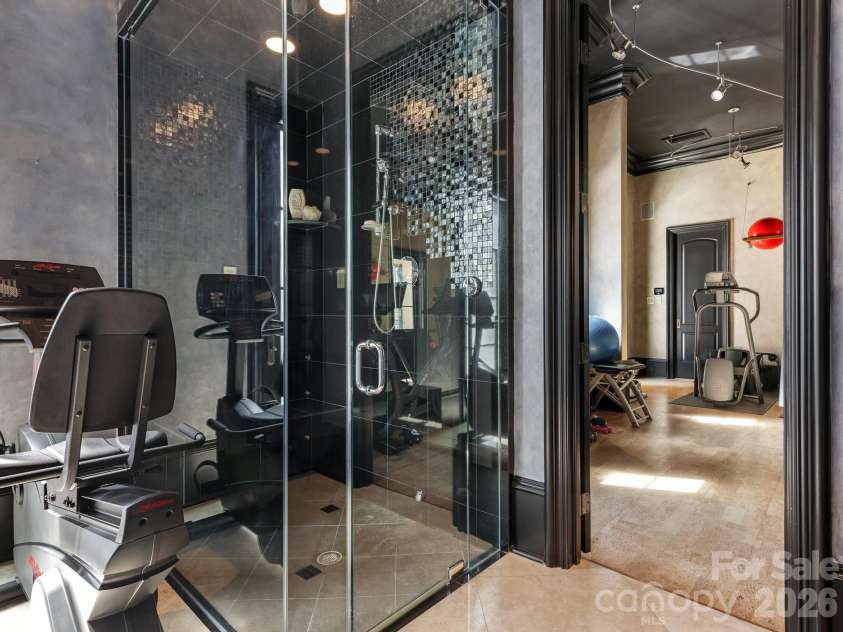 8524 Winged Bourne Road, Charlotte, NC 28210.  MLS# CAR4358780, YatesRealty ID 6808. Exercise Room 