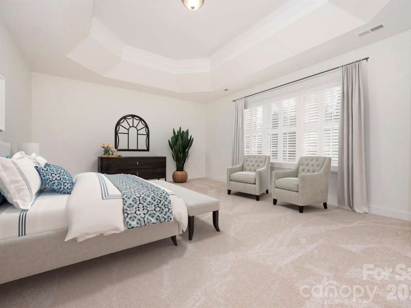 12004 Cobham Court, Huntersville, NC 28078.  MLS# CAR4355400, YatesRealty ID 6822. Virtually staged primary suite