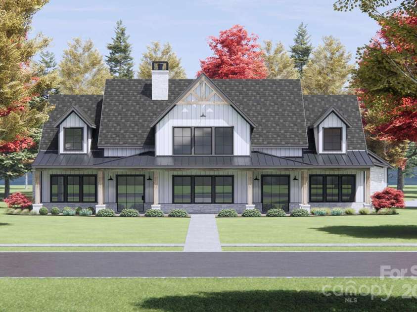 Lot 2 Country Estates Drive, Waxhaw, NC 28173.  MLS# CAR4276573, YatesRealty ID 683. Proposed 2-story modern farmhouse features a symmetrical facade with clean lines and a welcoming, classic aesthetic.