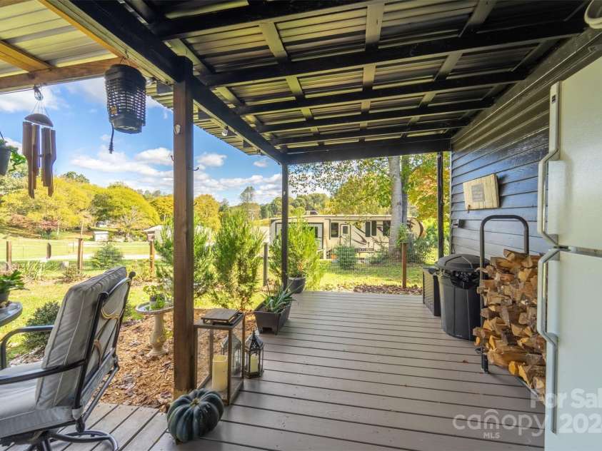 2145 Old Murphy Road, Franklin, NC 28734.  MLS# CAR4192245, YatesRealty ID 684. Back Porch