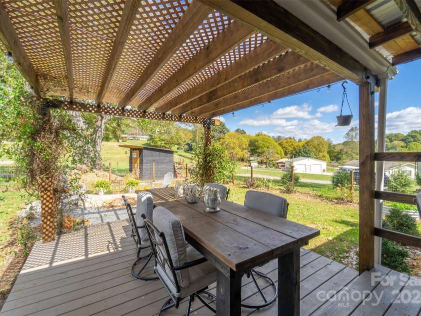 2145 Old Murphy Road, Franklin, NC 28734.  MLS# CAR4192245, YatesRealty ID 684. Back Porch