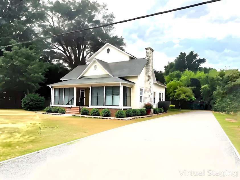 6000 Main Street, Salisbury, NC 28147.  MLS# CAR4248591, YatesRealty ID 6845. *VIRTUAL IMAGE* - A VISUAL WITH RENOVATING THE SUNROOM & OPENING THE FRONT, LANDSCAPING, STONING THE CHIMNEY & ADDED DRIVEWAY