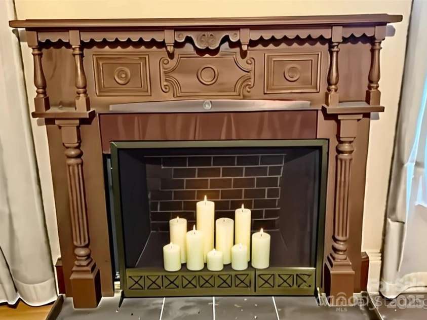 6000 Main Street, Salisbury, NC 28147.  MLS# CAR4248591, YatesRealty ID 6845. *VIRTUAL IMAGE* OF THE FIRPLACE TO SHOW THE DETAILS OF THE WOODWORK
