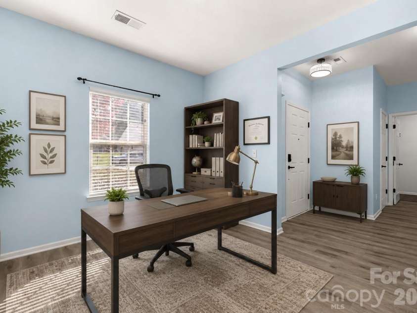 1828 Kilkenny Drive, Clover, SC 29710.  MLS# CAR4316666, YatesRealty ID 6860. VIRTUALLY STAGED as an office.  It could also be used as a dining room, living room or flex room.